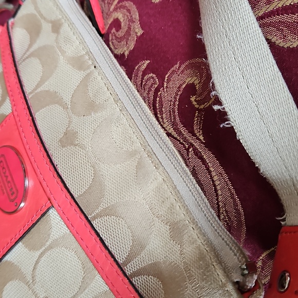 Coach Tan and Coral Crossbody Bag - Picture 11 of 12